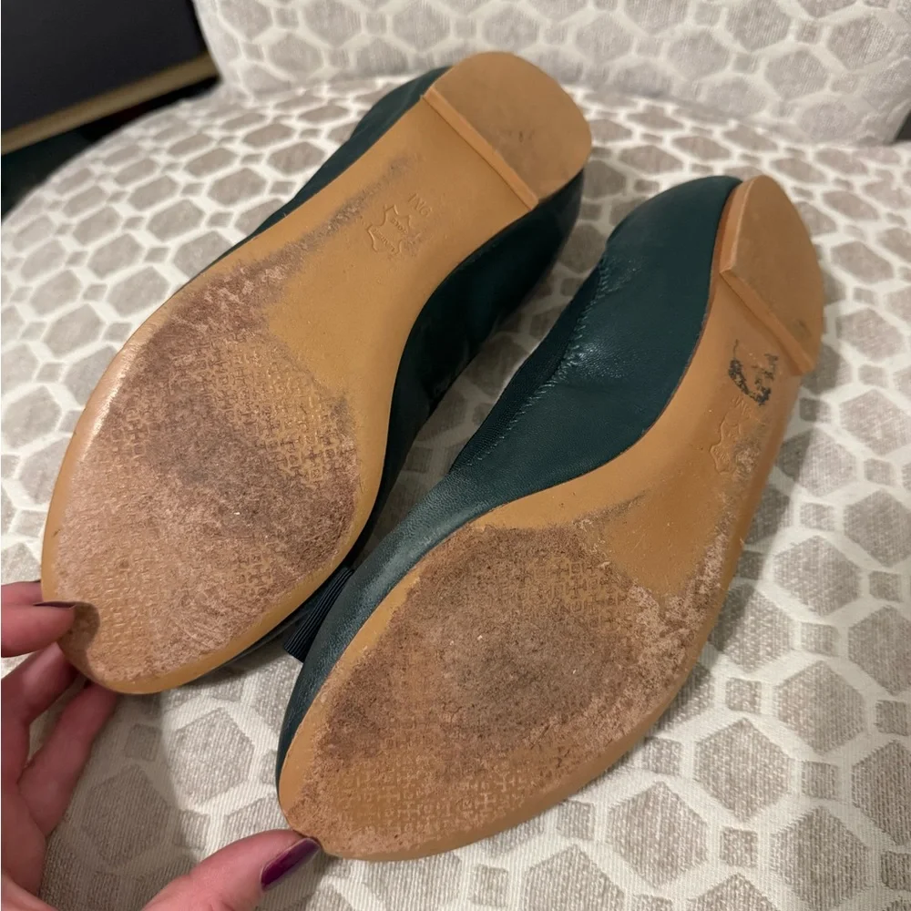 Tory Burch Green Ballet Flats